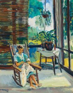BROWN George Henry Alan 1862,Porch in the Tropics,Shannon's US 2018-04-26