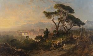 BROWN George Loring 1814-1889,Sunset-A View of Florence from Settignano,1856,Hindman US 2023-10-20