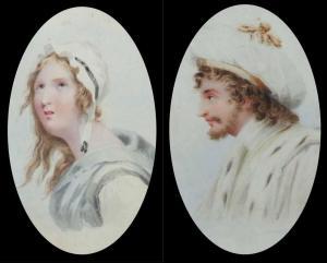 BROWN George 1800,Male and female portraits,1826,Peter Wilson GB 2014-09-18