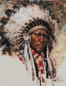 BROWN Harley 1939,Chief Bull Plume,1986,Scottsdale Art Auction US 2023-08-26
