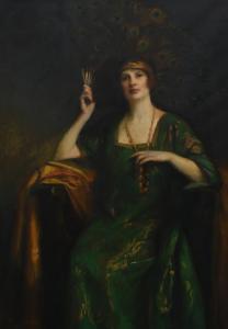 BROWN Henry Harris 1864-1949,Portrait of Constance Farquhar,1922,Woolley & Wallis GB 2022-12-14
