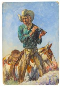 BROWN Henry Stuart 1871-1941,COWBOY ON A BRONCO,Grogan & Co. US 2015-12-06