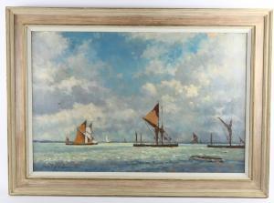 BROWN Hugh Boycott 1909-1990,cloudy morning Medway,Burstow and Hewett GB 2023-02-23