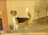 BROWN J.W 1800-1900,Duke (nave study of a collie dog by a building),Keys GB 2008-08-08