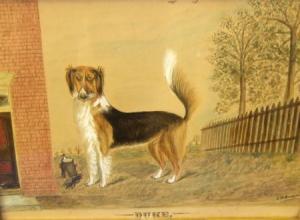 BROWN J.W 1800-1900,Duke (nave study of a collie dog by a building),Keys GB 2008-08-08