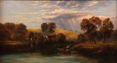 Brown J. Wallace 1900-1900,River Landscape with Figures in a Boat,Keys GB 2010-08-06