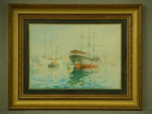 BROWN JHEN 1900-1900,Sailing ships in a Mediterranean harbour,Peter Francis GB 2011-07-19