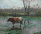 BROWN John Alfred Arnesby 1866-1955,A cow standing in a water meadow,Holloway's GB 2007-05-22