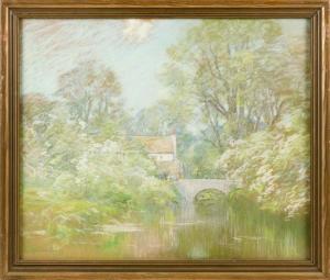 BROWN John Appleton 1844-1902,Landscape with bridge,Eldred's US 2023-02-03
