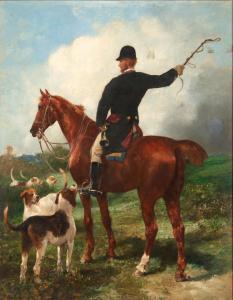 BROWN John Lewis 1829-1890,A Huntsman with Hounds,1879,Skinner US 2023-11-02