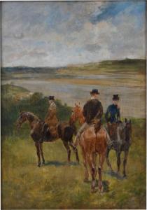 BROWN John Lewis 1829-1890,THREE FIGURES ON HORSEBACK,Potomack US 2024-02-08