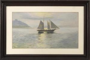 BROWN Joseph Randolph 1861-1953,Ship at dusk,1914,Eldred's US 2018-05-19