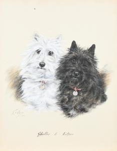 BROWN K.C 1937-1962,Ghillie & Kelpie, two Scottish Terriers,1940,Woolley & Wallis GB 2023-03-08