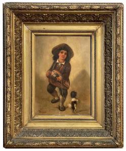 BROWN 1800-1800,Le jeune joueur de vielle au petit ,Gautier-Goxe-Belaisch, Enghien Hotel des ventes 2023-11-19