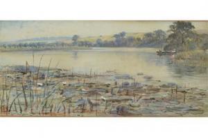 BROWN LENNOX,Lily pads on a river,1883,David Lay GB 2015-10-29