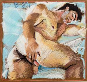 BROWN Leonard 1949,Male Nude,1984,Mossgreen AU 2017-06-07