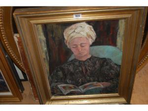 BROWN Mimi,portrait of a seated lady reading a book,Lawrences of Bletchingley GB 2009-04-21