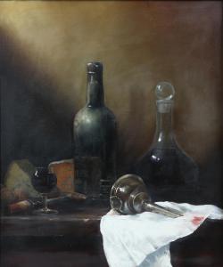BROWN Paul 1967,still life with port and cheese,1996,Ewbank Auctions GB 2021-09-16