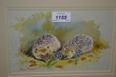 BROWN Peter Swan 1936,hedgehogs amongst flowers,Lawrences of Bletchingley GB 2017-06-06