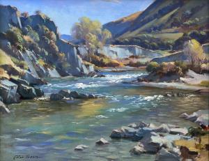 BROWN PETER 1921-2005,The Lindis River,International Art Centre NZ 2024-03-05