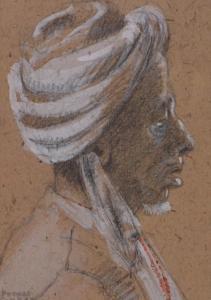 BROWN Phoebe 1800-1800,African man wearing a turban,1995,Burstow and Hewett GB 2016-11-16