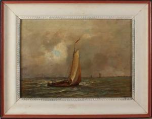 BROWN PITAUJARRA Christine 1900,Sailboat on lake,1900,Twents Veilinghuis NL 2017-04-14