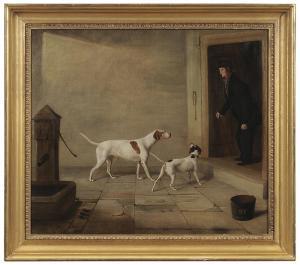 BROWN R.G 1844-1859,Fox Hounds Greeting Their Master,1850,Brunk Auctions US 2013-11-15