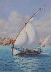 BROWN Samuel John Milton 1873-1965,Off Lisbon,1911,Keys GB 2023-09-08