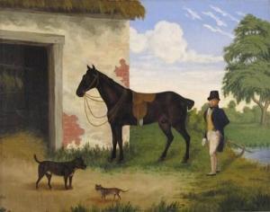 BROWN Sydney 1900-1900,A Gentleman with his horse and pets,Woolley & Wallis GB 2012-06-13