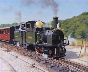 BROWN W 1800-1800,A Ffestiniog Railway locomotive pulling away,Dreweatt-Neate GB 2012-09-11