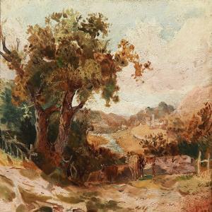 BROWN W 1800-1800,English landscape with cows under an oak tree,1888,Bruun Rasmussen DK 2012-08-06