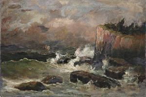 BROWN W. Warren 1800-1800,Crash of Waves Against the Cliffs,Neal Auction Company US 2019-01-27