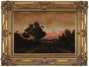 BROWN W. Warren 1800-1800,Landscape at Sunset,Brunk Auctions US 2014-07-12