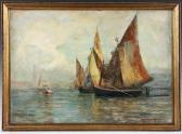 BROWN Walter Francis 1853-1929,harbor scene at Venice with boats,Kaminski & Co. US 2018-12-29