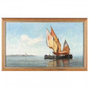 BROWN Walter Francis 1853-1929,Venetian Harbor Scene,Leland Little US 2021-07-15
