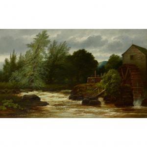 BROWN William Beatty,THE MILL RACE ON THE TEITH, PERTHSHIRE,1875,Lyon & Turnbull 2023-12-07