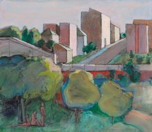 BROWN William Theophilus 1919-2012,Untitled (Landscape with Buildings),1990,Bonhams GB 2018-05-02