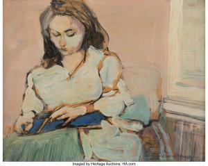 BROWN William Theophilus 1919-2012,Woman Reading in a Chair,1961,Heritage US 2023-06-20