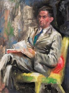 BROWNE Byron George 1907-1961,Portrait of Marquis Philias de Lalanne de Morlan,1959,Swann Galleries 2023-09-21