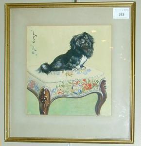 BROWNE E.C.R 1900-1900,Leo Lo, a Pekingese seated on a stool,1951,William Doyle US 2002-02-12