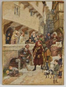 BROWNE Gordon Frederick 1858-1932,Medieval Street Scene,Bamfords Auctioneers and Valuers 2019-08-21