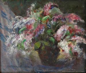 BROWNE KATHLEEN 1905-2007,Lilacs,International Art Centre NZ 2014-11-26