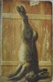 BROWNE M N,a still life of a dead rabbit hanging from a door,Charterhouse GB 2017-04-20
