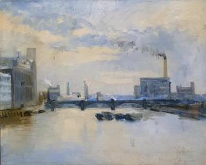 BROWNE MICHAEL 1930,Thames scene,Charterhouse GB 2022-04-07