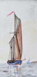 BROWNE Robert Ives 1866-1956,THAMES BARGE,Ross's Auctioneers and values IE 2020-08-12