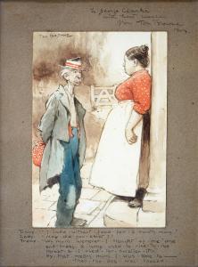BROWNE Tom,Original Cartoon of the Exchange Between a Tramp a,1904,Mellors & Kirk 2022-04-12