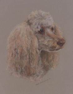 BROWNING Mary 1900-1900,portrait of a poodle,1971,Burstow and Hewett GB 2017-03-29