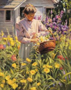 BROWNING Tom 1949,Picking Flowers,Scottsdale Art Auction US 2023-08-26