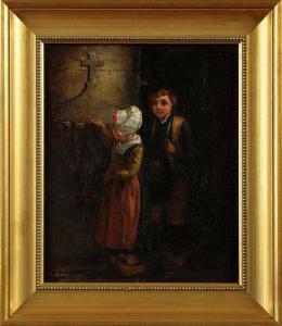 BROWNLOW Emma 1820-1880,A DUTCH BOY AND GIRL IN A CHURCH INTERIOR,1866,Anderson & Garland 2013-03-26