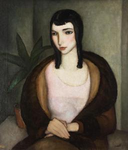 BROZIK Jaroslav 1904-1986,Portrait of a woman in pink,John Moran Auctioneers US 2018-08-21